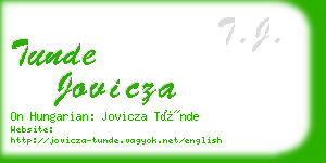 tunde jovicza business card